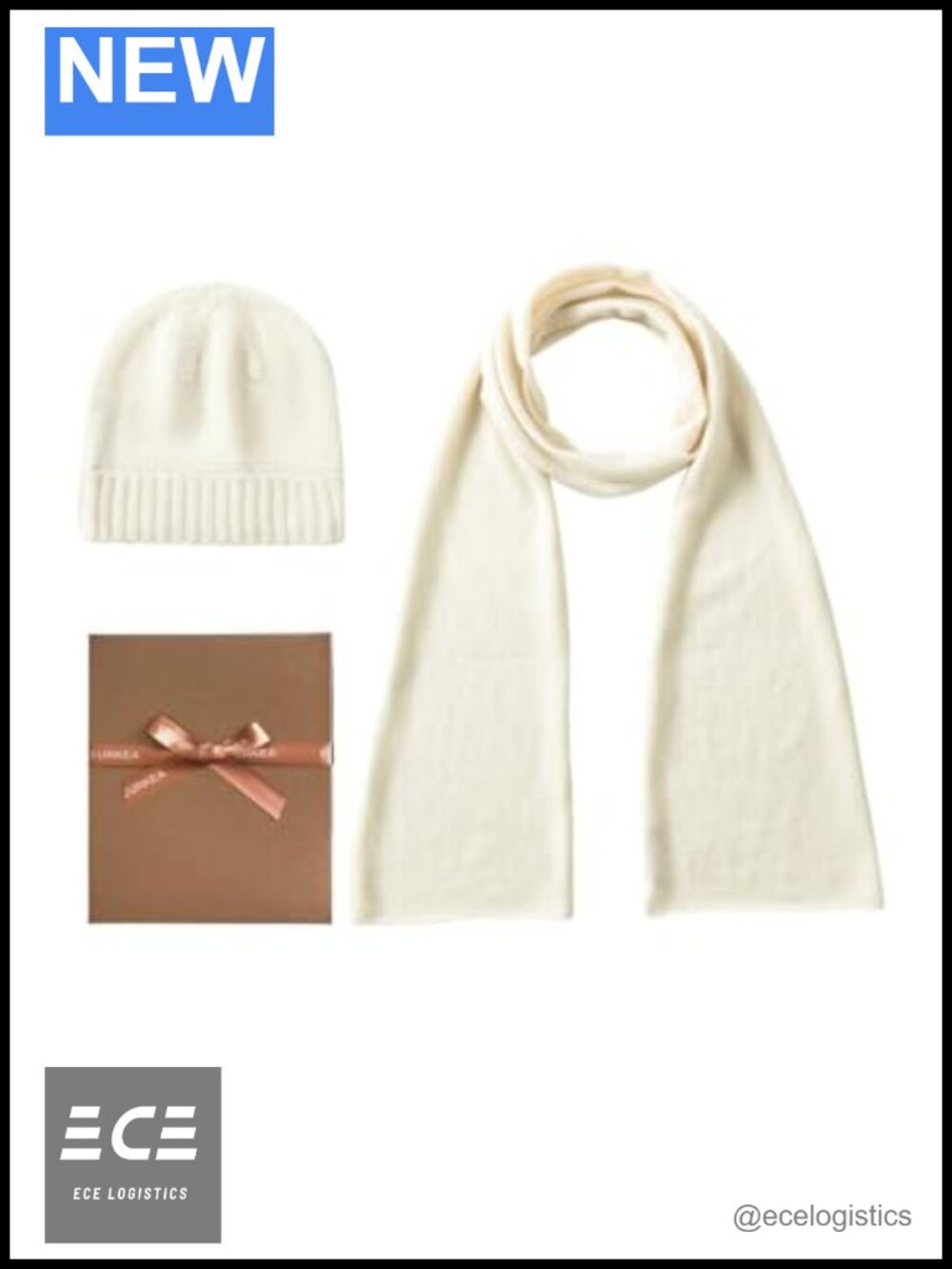 100% Cashmere Gift Set Scarf Beanie Hat Gloves Winter